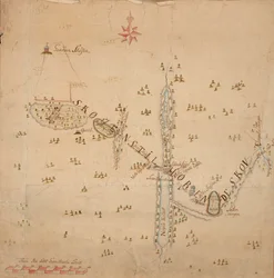 Map of the Skøyen Farm, Østre Aker, with the Farm
